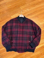 AllSaints Red Stan Wool Blend Bomber Jacket, ...