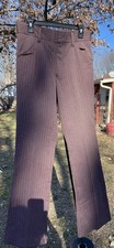 1970s Men's Flat Front Brown Houndstooth Polyester Flared Pants