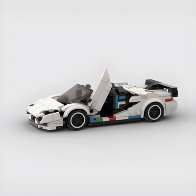 MOC LEGO Car: Lamborghini Aventador SVJ White Speed Champions style