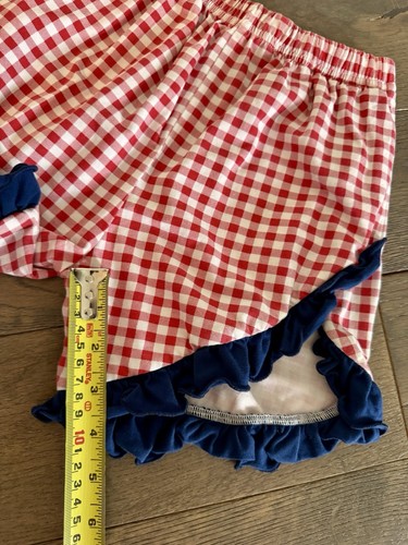 Sweet Southern Smocks Dress & Shorts Girls Sz 7 Smocked Flag Red White & Blue - Picture 20 of 20