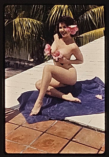 Bunny Yeager Estate Original Transparency Slide of Brunette Beauty w/ Copyright