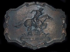 UA01129 VINTAGE 1970s PONY EXPRESS OLD WEST COMMEMORATIVE BELT BUCKLE