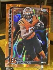 2025 Topps Chrome Tee Higgins Orange Lava Refractor /25 Color Match #59 Bengals