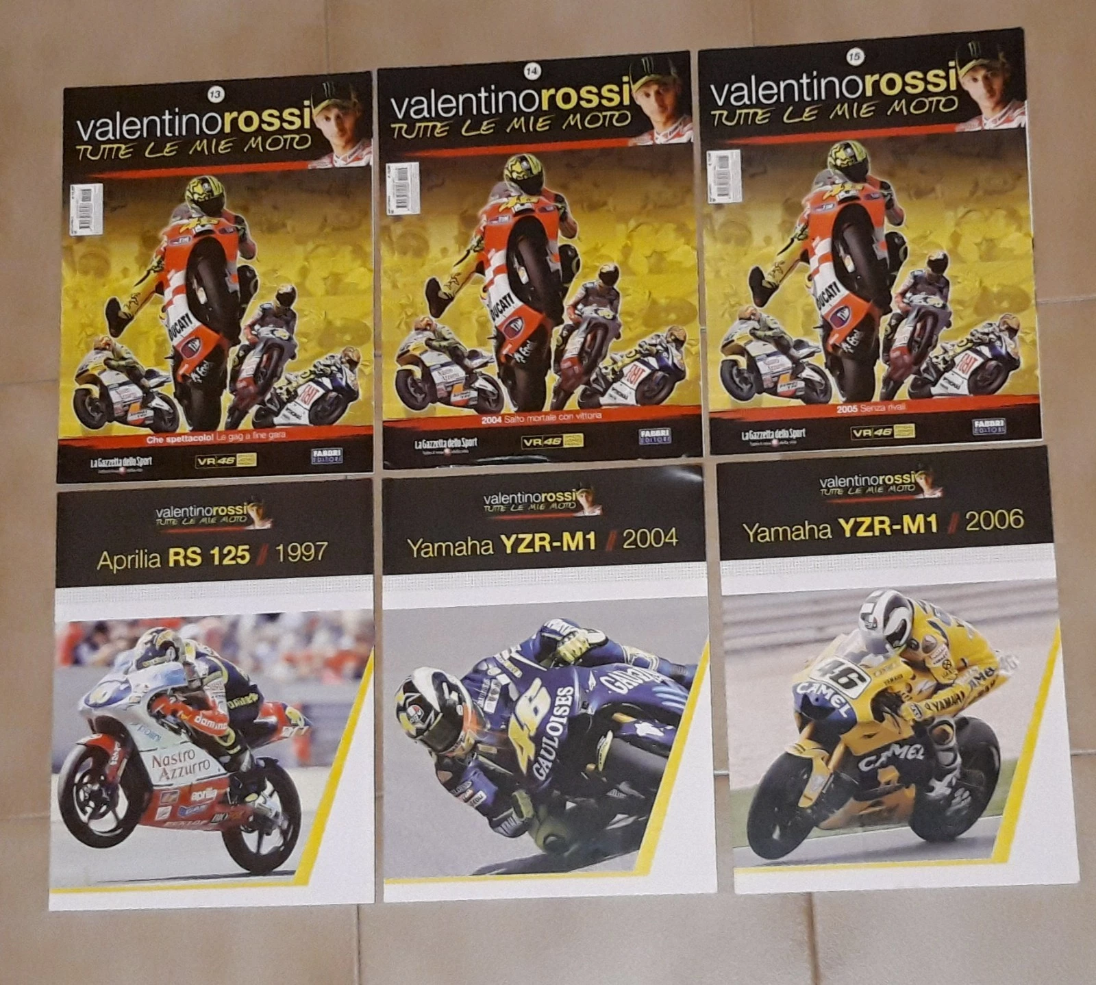 TUTTE LE MIE MOTO-VALENTINO ROSSI DA COLLEZIONE SENZA MODELLINI VINTAGE