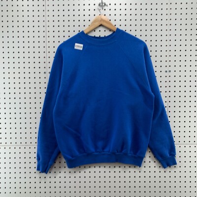 Vintage 90s Tultex Womens Medium Roya Blue Long Sleeve Sweatshirt Crewneck