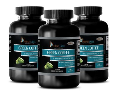 Green Coffee Bean Extract GCA 800 - Detoxify Your Body - Lean Body Mass - 3 Bot