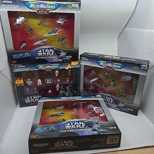 Vintage 1995 Star Wars Micro Machines Lot Of 4 Ships And Droids