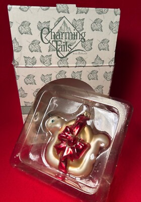 NIB Charming Tails Fitz And Floyd Sidney's Special Gift Glass Snail Ornament NOS