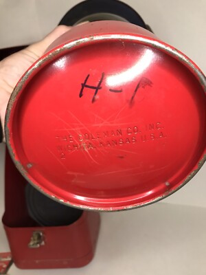 Coleman Red Guillotine Metal Case 200A Single Mantle Lantern