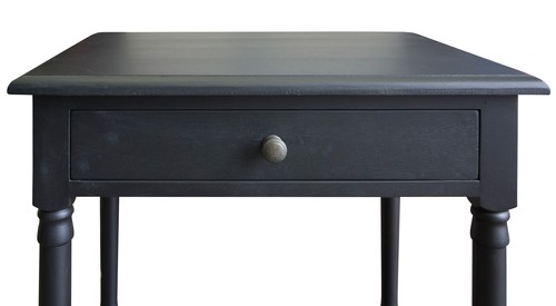 French Provincial Country Bedside Lamp Table Nightstand in Black - Picture 6 of 8