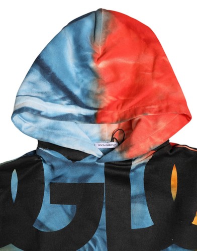 DOLCE & GABBANA Kids Sweater Multicolor Logo Hooded Sweatshirt s. Tag 5 690usd - Picture 2 of 6