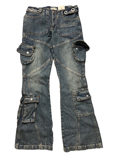 Free people NWT call me crazy low rise flare jeans SZ 27. Ballistic blue. - Picture 2 of 8