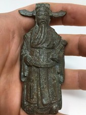 Statuette Bronze Chinois Sage Chinese asia asian Antique Taoïste Monk