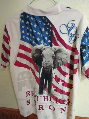 Cotton Traders Sport “Republican Strong” With 2 Sided Graphic Polo Shirt - Picture 2 of 3