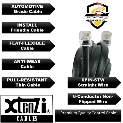 Xtenzi 6 Pin Remote Bass Knob 15 FT Flex Cable for MTX Amplifier XEBC XTL-EBC - Picture 4 of 8