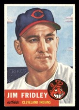 1953 Topps #187 Jim Fridley , Almost 100% Gone Variation EX+ to EM Centered Card