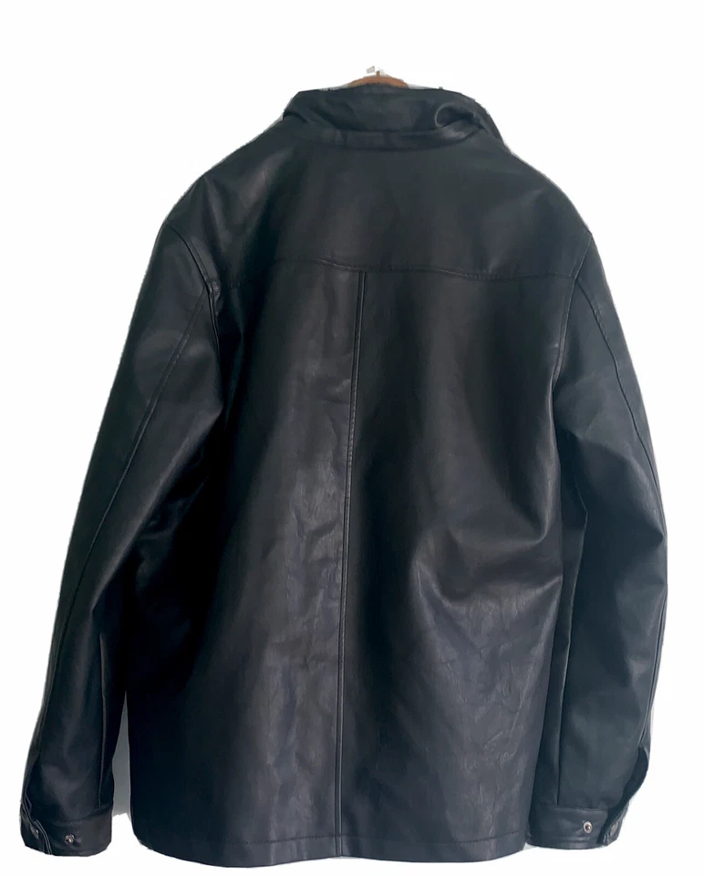 Chaqueta de cuero para hombre AC colección de lujo talla XXL ITALIA CREMALLERA NEGRA Foto 3 de 4