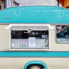Food Truck Service Awning Concession Stand 45"L x 33"W Serving Window W/ Hooks