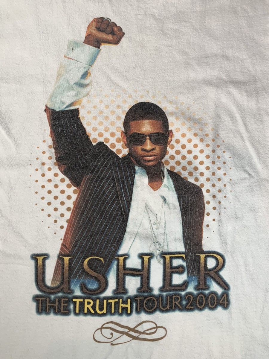 Vintage Y2K 2004 Usher The Truth tour white short sleeve tee