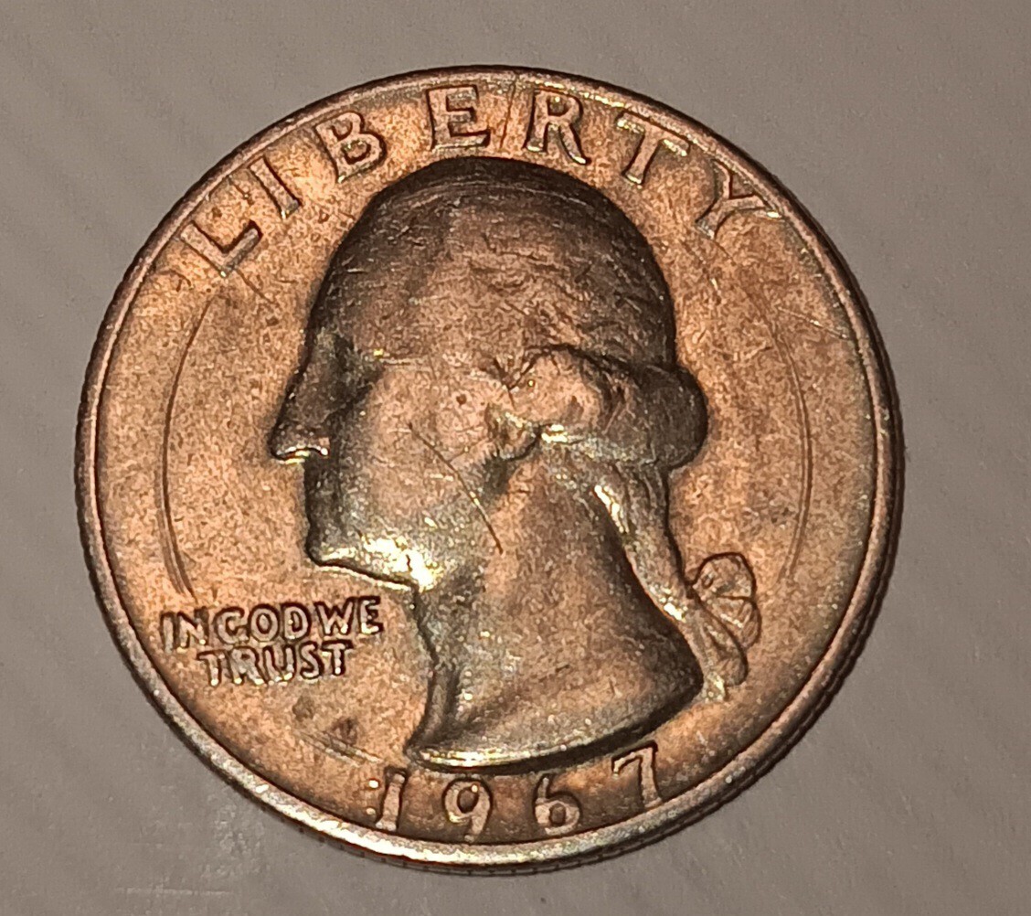 ERROR COIN 1967 US Quarter No Mint Mark With Rim Lining
