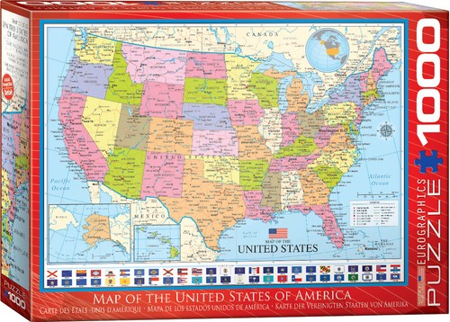 Eurographics Map of the United States of America 1000 Piece Jigsaw Puzzle - Picture 2 of 3