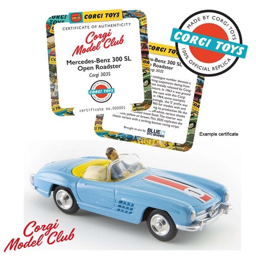 Corgi Model Club 303S Mercedes 300 SL Roadster Sports Car Boxed Diecast inc COA - Picture 3 of 4