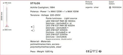 Flos - STYLOS - Terra/Floor - F6310004 - 02\25 - STOCK STOCK STOCK - Foto 3 di 4