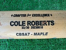 ARIZONA DIAMONDBACKS COLE ROBERTS GAME USED BASEBALL BAT DAVE ROBERTS SON