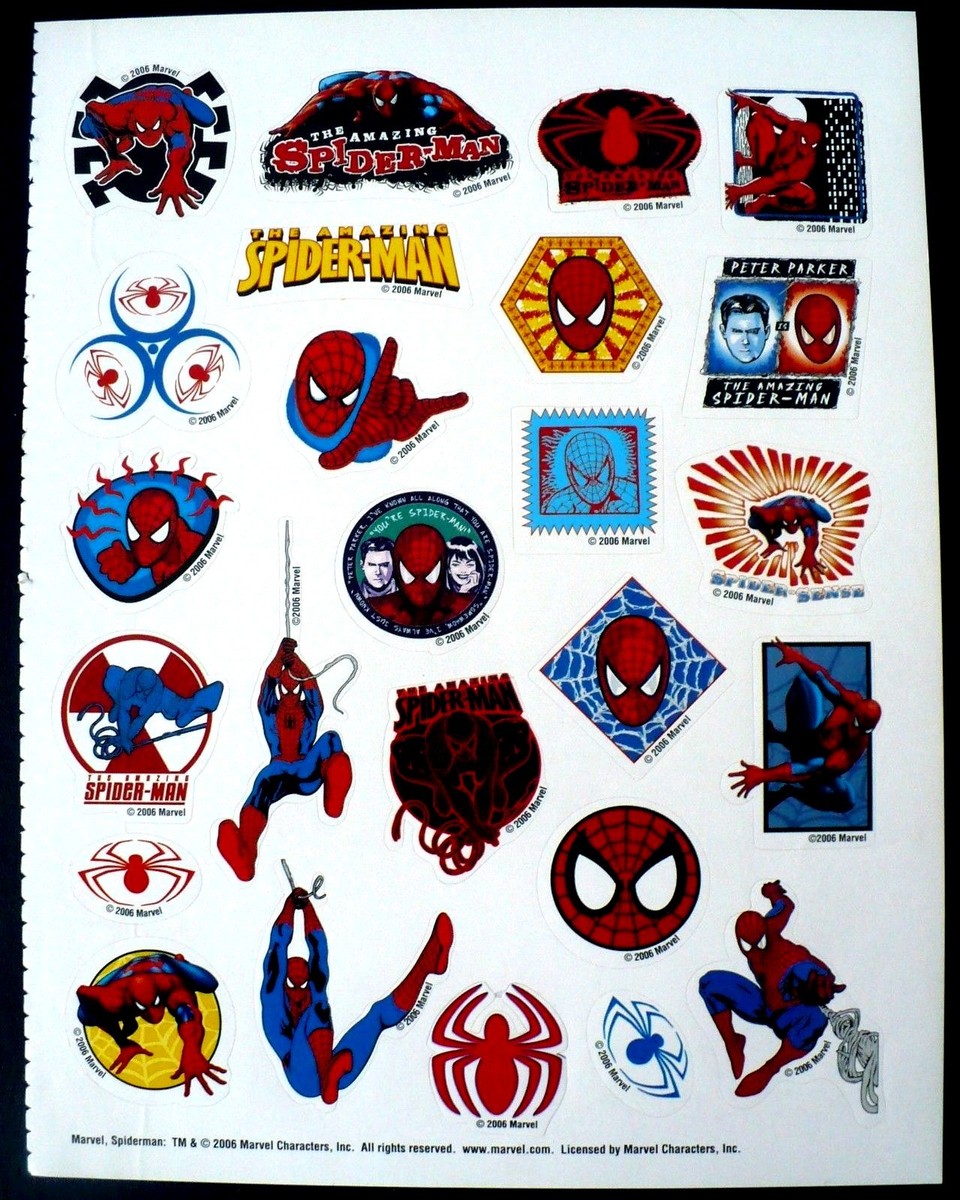 2006 MARVEL 25 STICKERS 1 SHEET 8.5