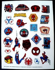 2006 MARVEL 25 STICKERS 1 SHEET 8.5" x 11" 25 DIFFERENT SPIDERMAN
