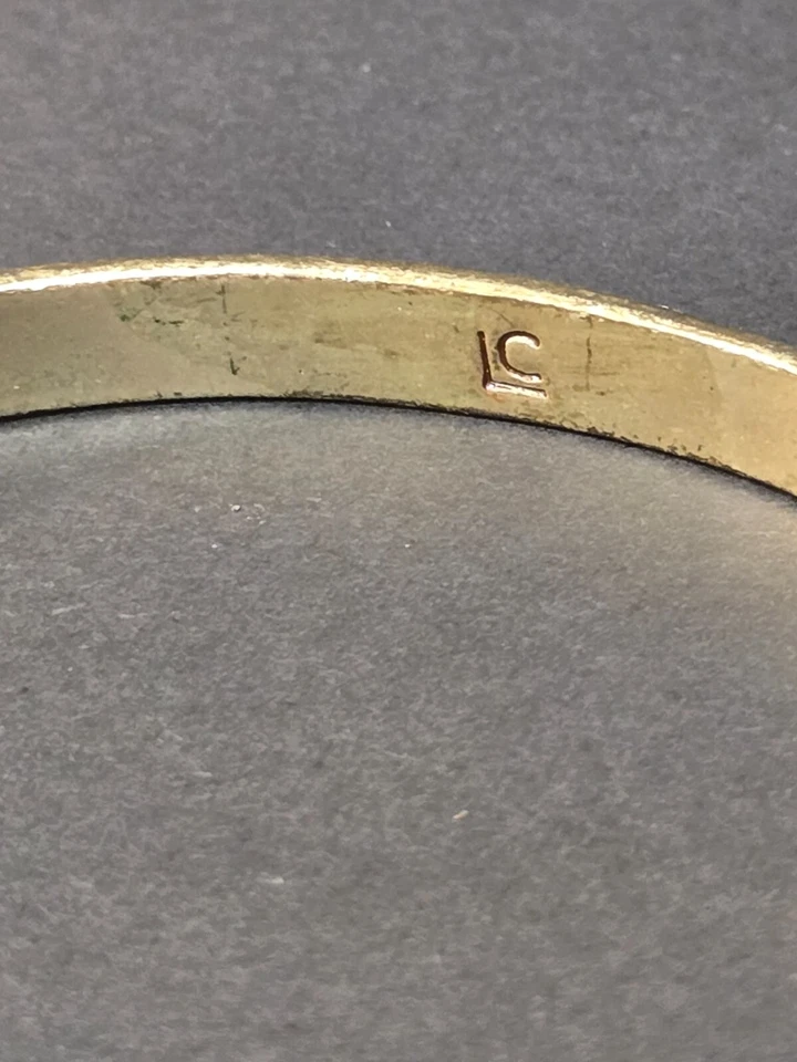 Brazalete Brazalete De Colección Liz Clairborne Tono Oro Blanco con Incrustaciones Topacio Diseño Sol Foto 4 de 4