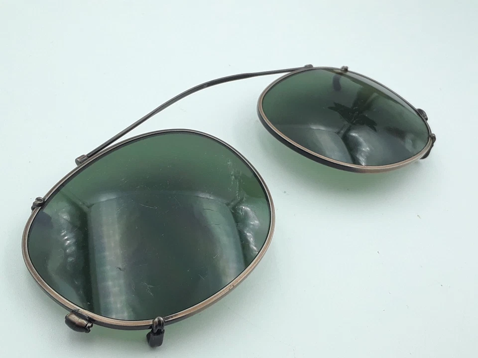 De colección Bugle Boy Negro Dorado Metal Ovalado Clips Clip en Gafas de Sol Anteojos Foto 2 de 4