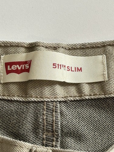 Boys Levis 511 Jeans Khaki Beige Denim Youth Slim Straight sz 16 reg 28x28 - Picture 3 of 5