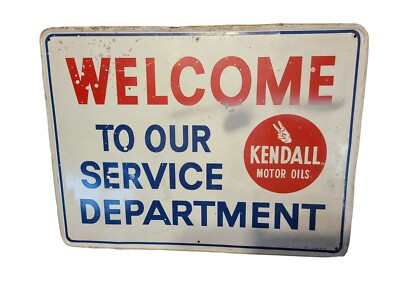 Kendall Motor Oil Welcome to our Service Department Sign 1976