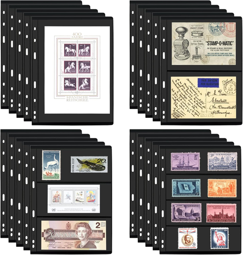 20 hojas de páginas de estampillas para carpeta de álbum de estampillas, libro de suministros de colección de estampillas, hacer - Imagen 8 de 12