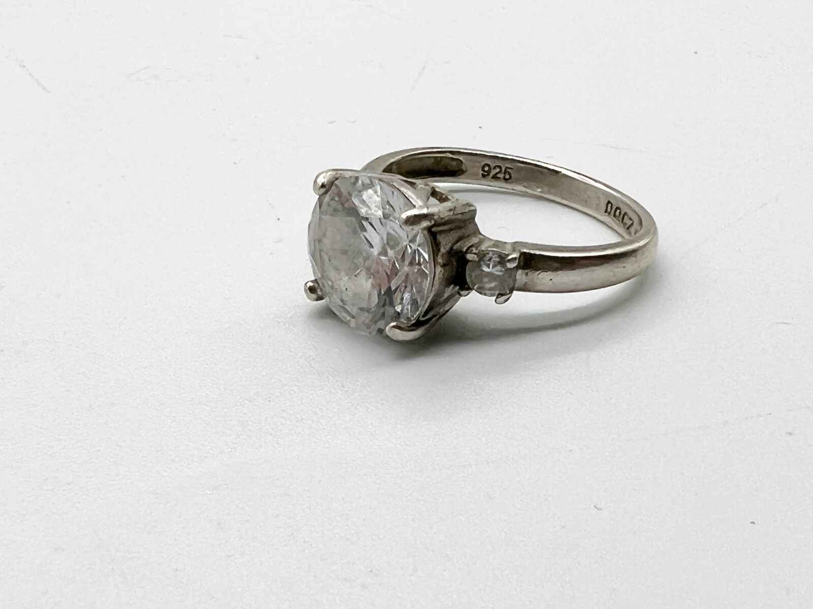 VINTAGE SOLID STERLING SILVER STATEMENT SOLITAIRE… - image 3