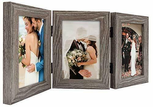 4x6 Three Picture Frame Hinged Photo Frame Folding Wedding Family Frame Collage - Foto 3 di 6