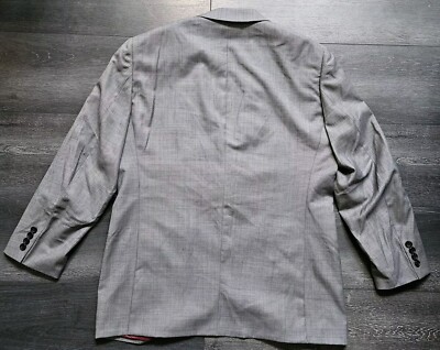 Spier & MacKay Blazer Men 44 Gray 2 Button Wool Sportcoat