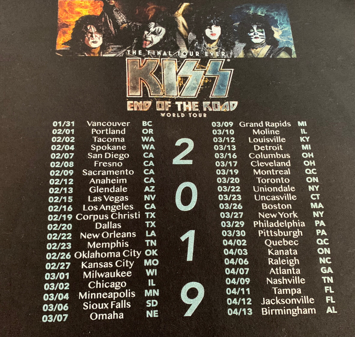 KISS END OF THE ROAD WORLD 2019 3点セット KISS END OF THE ROAD WORLD 2019 3点セット