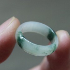 Size 9 CERTIFIED Natural Grade A Jadeite Beautiful Untreated Icy Green JADE Ring