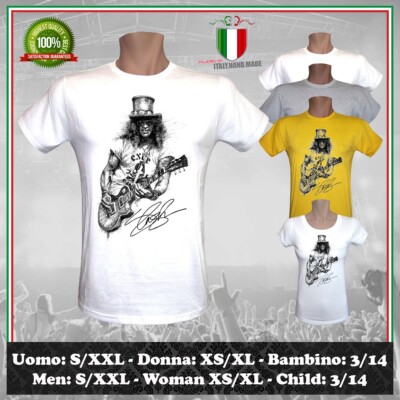 T-SHIRT SLASH DRAWING ART DESIGN ALBUM GUNS VINTAGE AXL ROSES HERREN DAMEN KIND