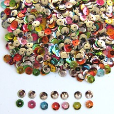 Sequins Two-Sided Silver/Mix 8mm Round Cup ~400 pcs / ~4,000 (25% Off) pcs Loose