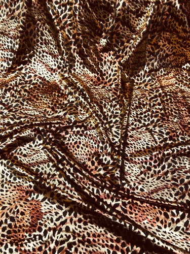 Designer Animal Foil Print Jersey Multicolour Wedding Light 58” Wide - Picture 6 of 7