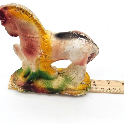 Vintage Karneval Chalkware Pferd Figur bemalt Pony Statue - Bild 6 von 7