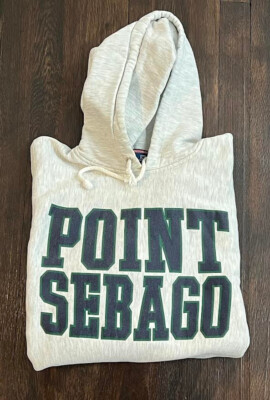 Vintage 90s Point Sebago Maine Travel Tourism 1990s Hoodie Sweatshirt Small