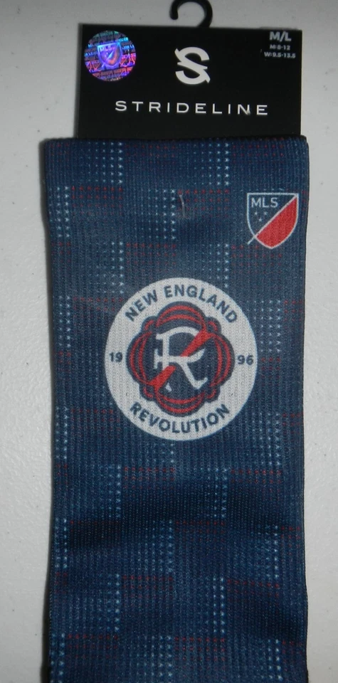New England Revolution MLS Soccer Logo USA Knit Socks Strideline Size M/L - Image 2 of 4