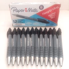 Paper Mate FlexGrip Ultra Ballpoint Pens BLACK 1.0mm Medium Point 9530131 12/box