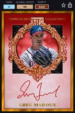 *DIGITAL* 2022 Topps Bunt GREG MADDUX Gilded Collection Red HOF Signature ICONIC
