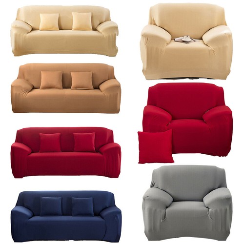1 2 4 Sitzer Stretch Polyester Sofabezüge Home Couch Stuhl Schutzhülle Schutz  - Bild 1 von 42