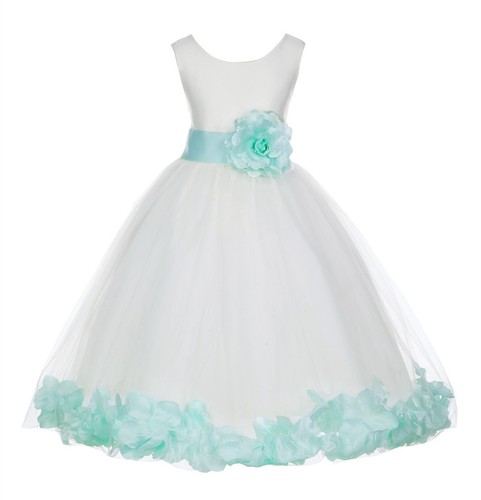 PÉTALOS DE ROSA FLOR NIÑA VESTIDO COMUNIÓN PASTER BODA DAMA DE HONOR FIESTA - Imagen 3 de 47